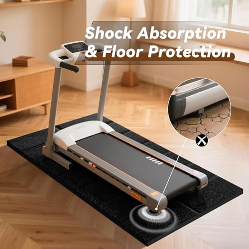 VTORY 63"×30"×0.2" Heavy Duty Treadmill Mat for Carpet & Hardwood Floors