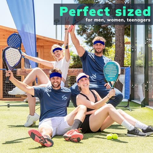 Moisture-Wicking Sports Headbands - Terry Cloth, 3 Blue
