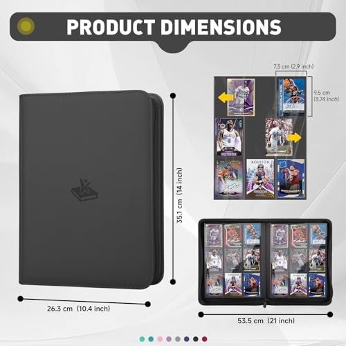 XINGFANGWF 9-Pocket Card Binder, 360-Card Capacity, Black