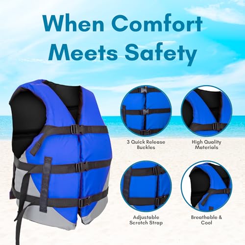 Oversize 2X-Large to 5X-Large Red USCG Approved Water Sports Life Jacket