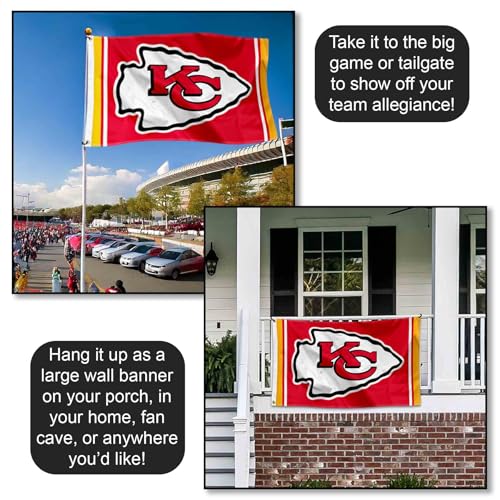 Kansas City Chiefs 3x5 Flag - Durable Polyester with Grommets