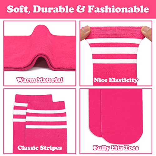 Kids Soccer Socks - 4 Pairs Youth Baseball & Football Socks - 3-6 Years Black/White, White/Black, Pink/White, Rose/White