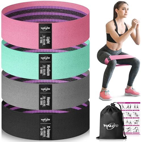 Pink, Aqua, Grey & Black Fabric Resistance Bands for Glutes & Legs - Workout & Exercise