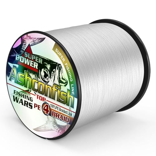 Braided Fishing Line - 4 Strands Super Strong PE - 6lb 109 Yards - White