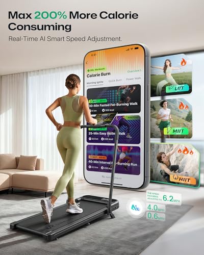 Smart Walking Pad Treadmill with 12% Incline & APP Control