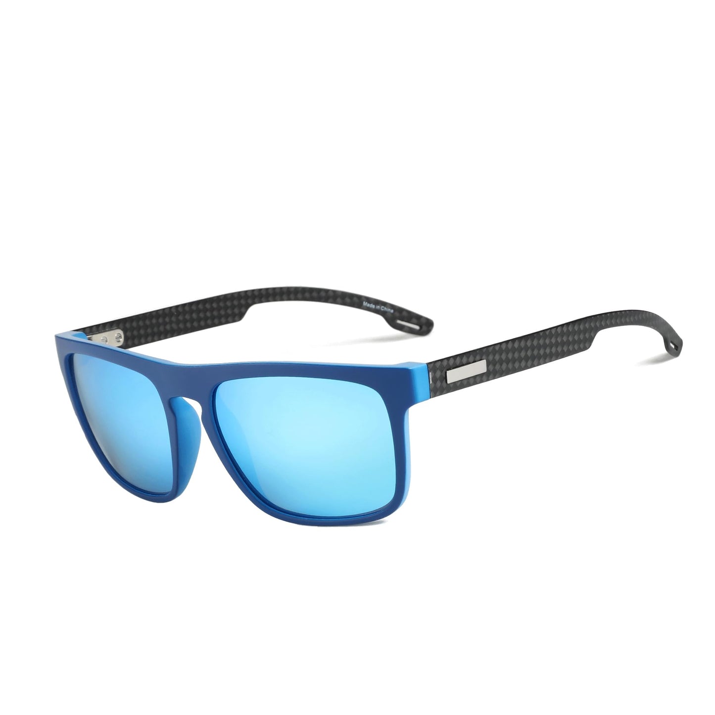 ZENOTTIC Polarized Sunglasses Men Square: Unbreakable TR90 Frame Carbon Fiber Temple UV400 Protection Trendy Sun Glasses Shades for Driving Golf Blue