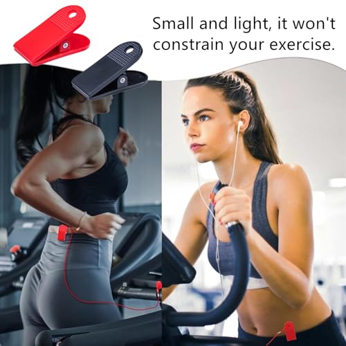 Treadmill Safety Switch Clips - 4 Pack, Red & Black