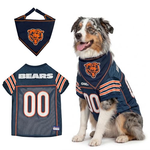 NFL Chicago Bears Dog Jersey with Matching Bandana, X-Large