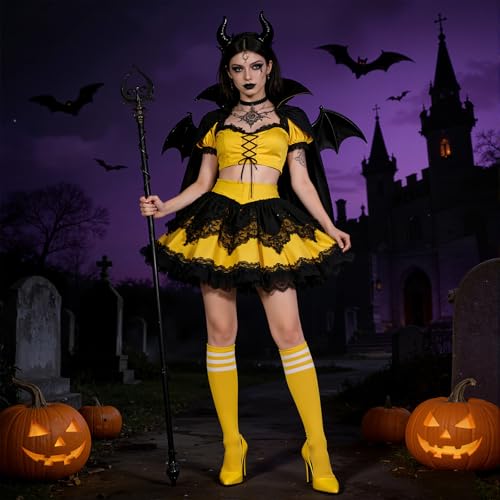 Womens Athletic Knee High Socks - Yellow & White Stripes, One Size
