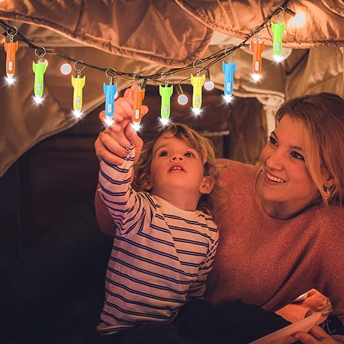 100 PCS Helicopter Mini Flashlight Keychain, Rocket LED Flashlight, Mini Flashlights In Bulk, Colorful LED Flashlight, Small Flashlights for Kids, Mini LED Flashlight Keychain, Astronaut Party Favors