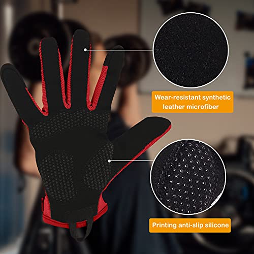 ChinFun Full Finger Workout Gloves for Men - Palm Protection & Grip