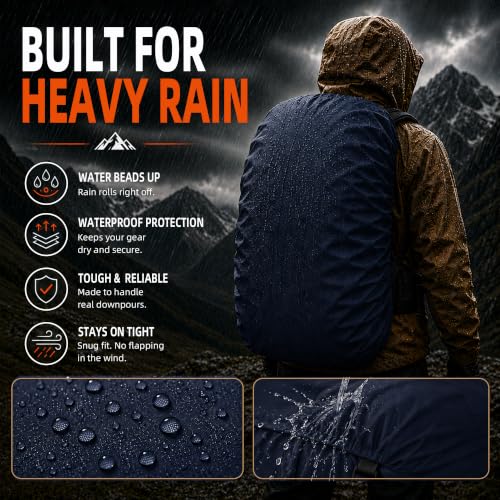 Frelaxy Waterproof Backpack Rain Cover Midnight Blue L (35L-50L) for Hiking & Travel