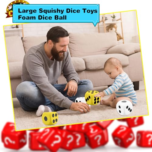 Giant Foam Dice Set 6 Inches Color Set of 6 - Educational, Party & Family Game Toy