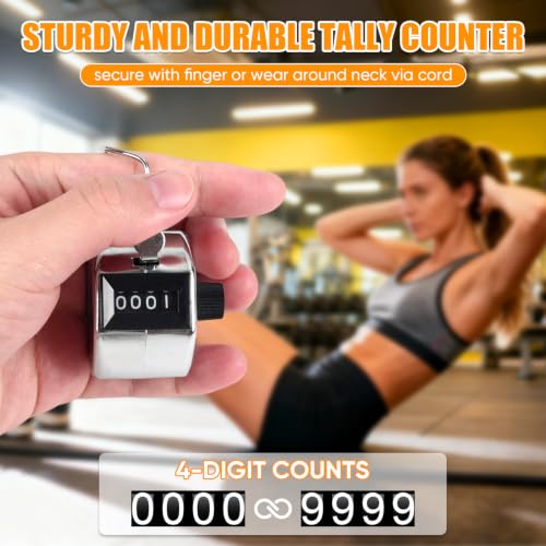 4-Digit Handheld Tally Counter - Durable Stainless Steel Clicker