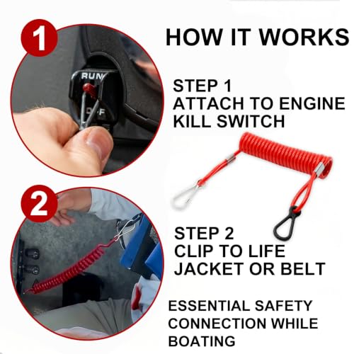 Boat Kill Switch Lanyard - 55 Inch, Red - 8M0092849