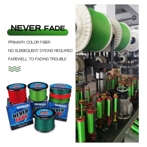 Rikimaru Never Fade Braided Fishing Line 10-80LB 150Yds, 300yds-Red / 40LB 8 Strands