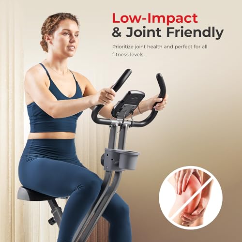 Foldable Magnetic X-Bike for Low-Impact Workouts - Grey