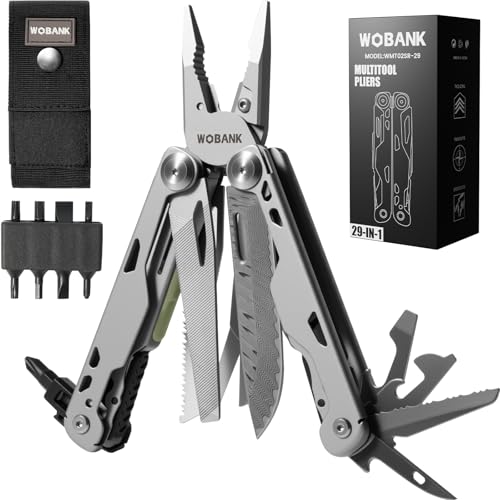 WOBANK 29-in-1 Multitool Pliers Full-Size EDC Knife, 420 Stainless Steel