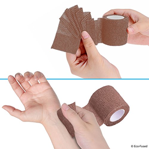 Self-Adhering Bandage Tape - 6 Pack, 1.97" & 0.98" - Light & Brown Skin