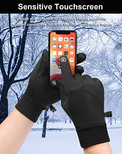 Touchscreen Winter Gloves for Men & Women - Large Black