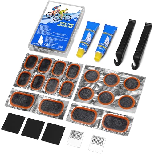 Bike Tire Repair Kit - Portable Patch Kit with Glue & Levers