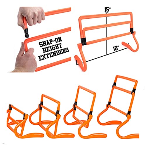 Adjustable Speed Training Hurdles Set with Agility Ladder - Orange