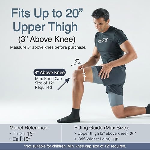Black EXOUS BODYGEAR Knee Brace for Men & Women, 4-Way Adjustable Support