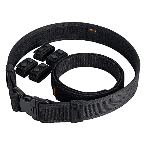 TACNEX Medium Duty Police Nylon Duty Belt with Hook Lining & 4 Keepers - 2 Inch