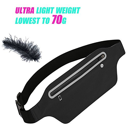 Waterproof Fanny Pack for Running - Adjustable Waist Bag - Black