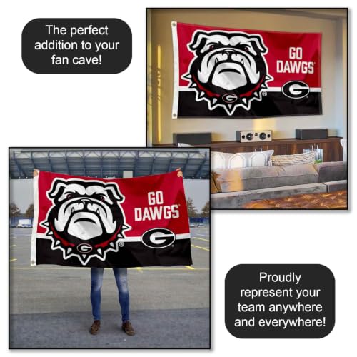 Georgia Bulldogs Go Dawgs Outdoor Banner Flag 3x5 ft