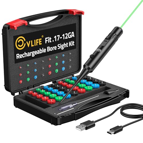 Rechargeable Bore Sight Laser Kit with 64 Adapters - Green Laser