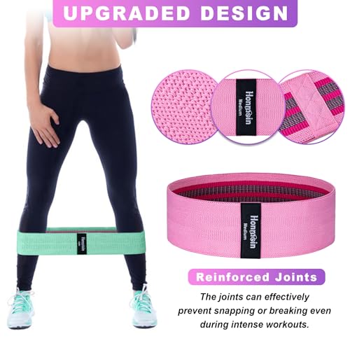 Resistance Bands Set - 3 Levels of Fabric Exercise Bands - Assorted