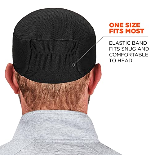 Performance Skull Cap with Moisture-Wicking Sweatband - Black