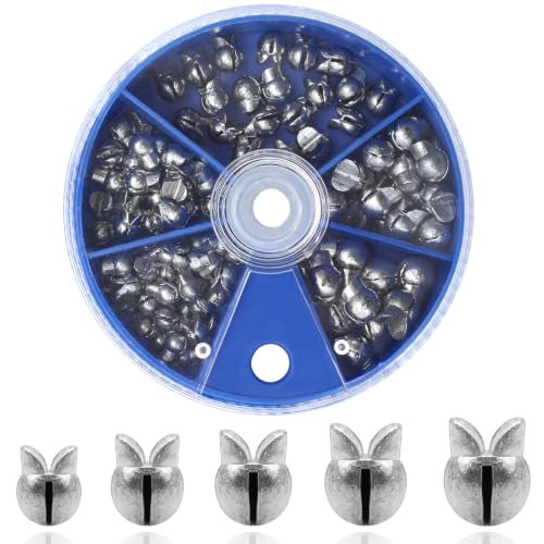 Split Shot Fishing Sinkers Assortment - 100pcs Duckbill Lead Weights