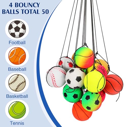 Wrist Bounce Ball Set - 24 Pcs Classic Style for Kids