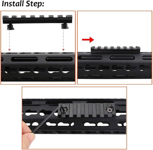 GOTICAL Keymod Picatinny/Weaver Rail System - 7 Slots HandGuard Mount | Black Matte - Set of 2