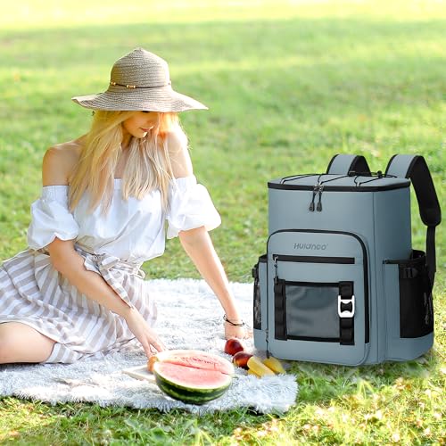 Hulongo Insulated Cooler Backpack 52-Can Capacity Light Blue 30L