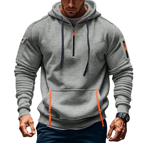 Men's Tactical Half Zip Hoodie - Large Light Gray