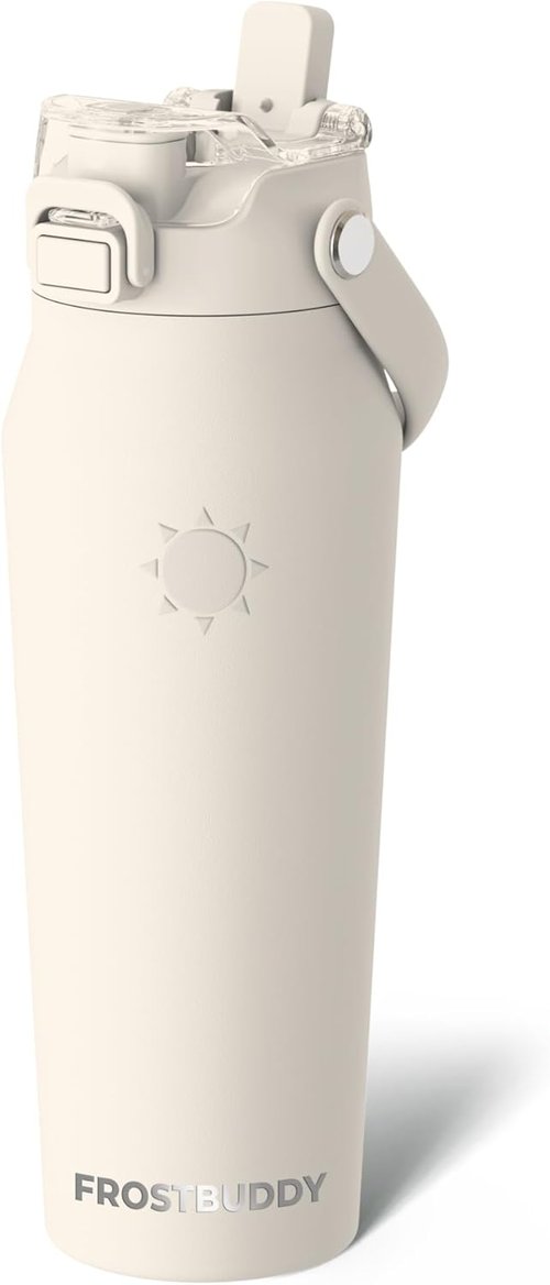 Frost Buddy 24oz Insulated Water Bottle - Leak-Proof Stainless Steel with Straw & Chug Lid | 24-Hour Cold Retention, Sweat-Proof, Cup Holder Friendly