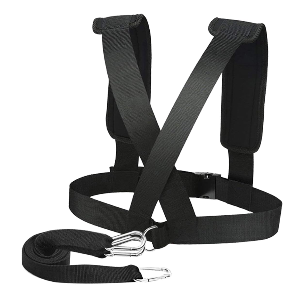 SUPVOX Weight Bearing Supporter Belt with Adjustable Buckle and D-Ring Hooks for Running Training and Strength Workout Heavy Duty Resistance Training Equipment Vest Strap for Gym