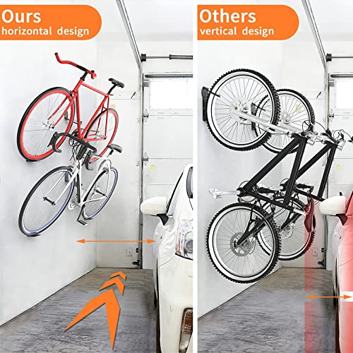 Heavy Duty Bike Pedal Hanger Wall Mount - 2 Pack, Black