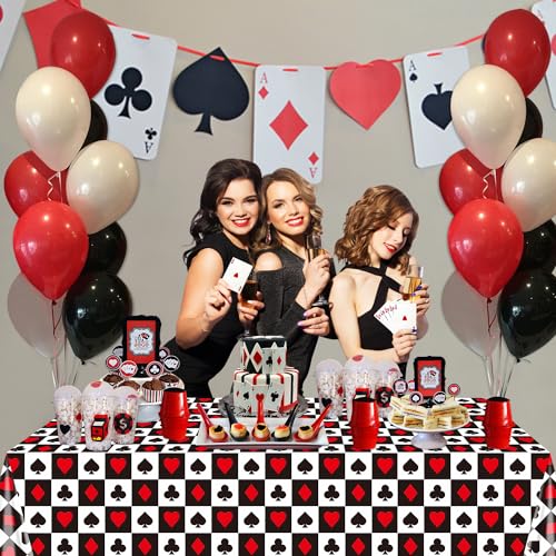 Casino Tablecloths - 2 Pack Poker Table Covers, 51 x 86.6 Inch