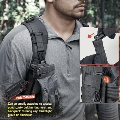 Molle Clip Key Holder - Tactical Gear Attachment - Black 1Pack