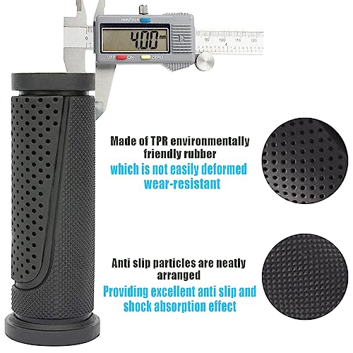 90mm Bike Handlebar Grips - Ergonomic Rubber for Comfort - Black