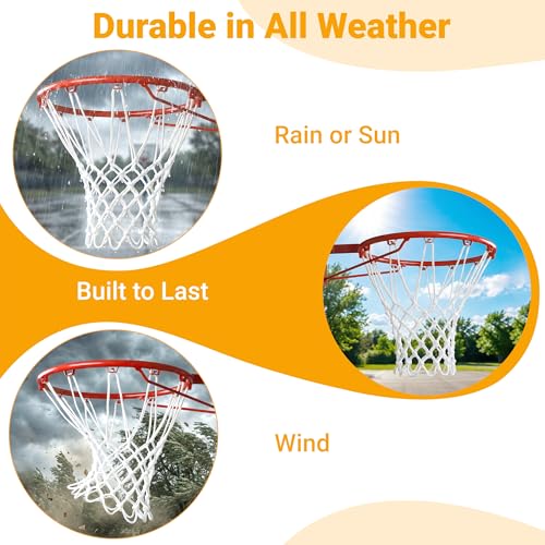 Heavy Duty Basketball Net - Weather Resistant 12-Loop Replacement