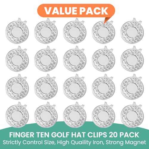 Amy Sport Silver Magnet Golf Ball Marker Hat Clip 20 Pack - Bulk Golf Accessories