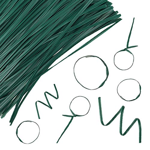 POYEE 6" 15cm Garden Twist Ties Plastic Garden Plant Support Cable Cord Ties (100, Green)