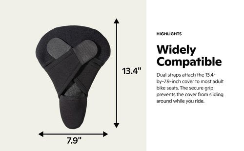 Schwinn Sport Memory Foam Dual Strap Bike Seat Cover, Saddle Cover for Extra Comfort, Soft, Weather-Resistant Memory Foam, Dual Straps Attach Quickly to Most Standard Size Adult Bike Seats