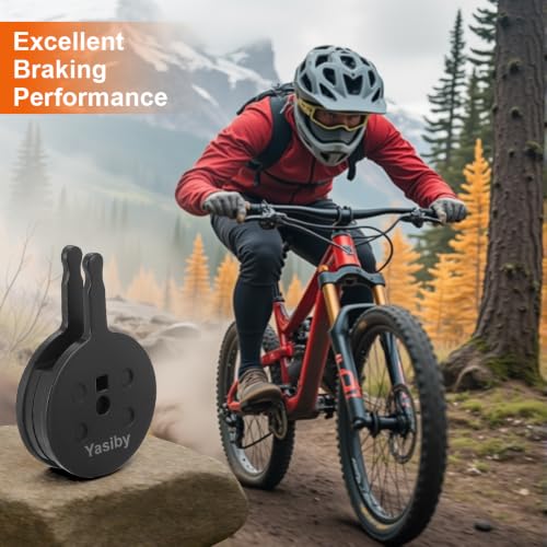 Yasiby Bike Brake Pads Set 4 Pairs – Semi-Metallic & Organic for SRAM Avid BB5, Promax DC710/720/913