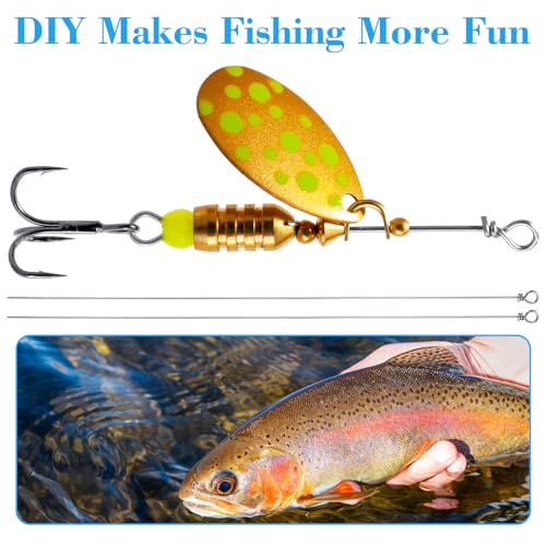 100PCS Fishing Wire Spinner - Stainless Steel Lure Making Supplies 0.7x16cm
